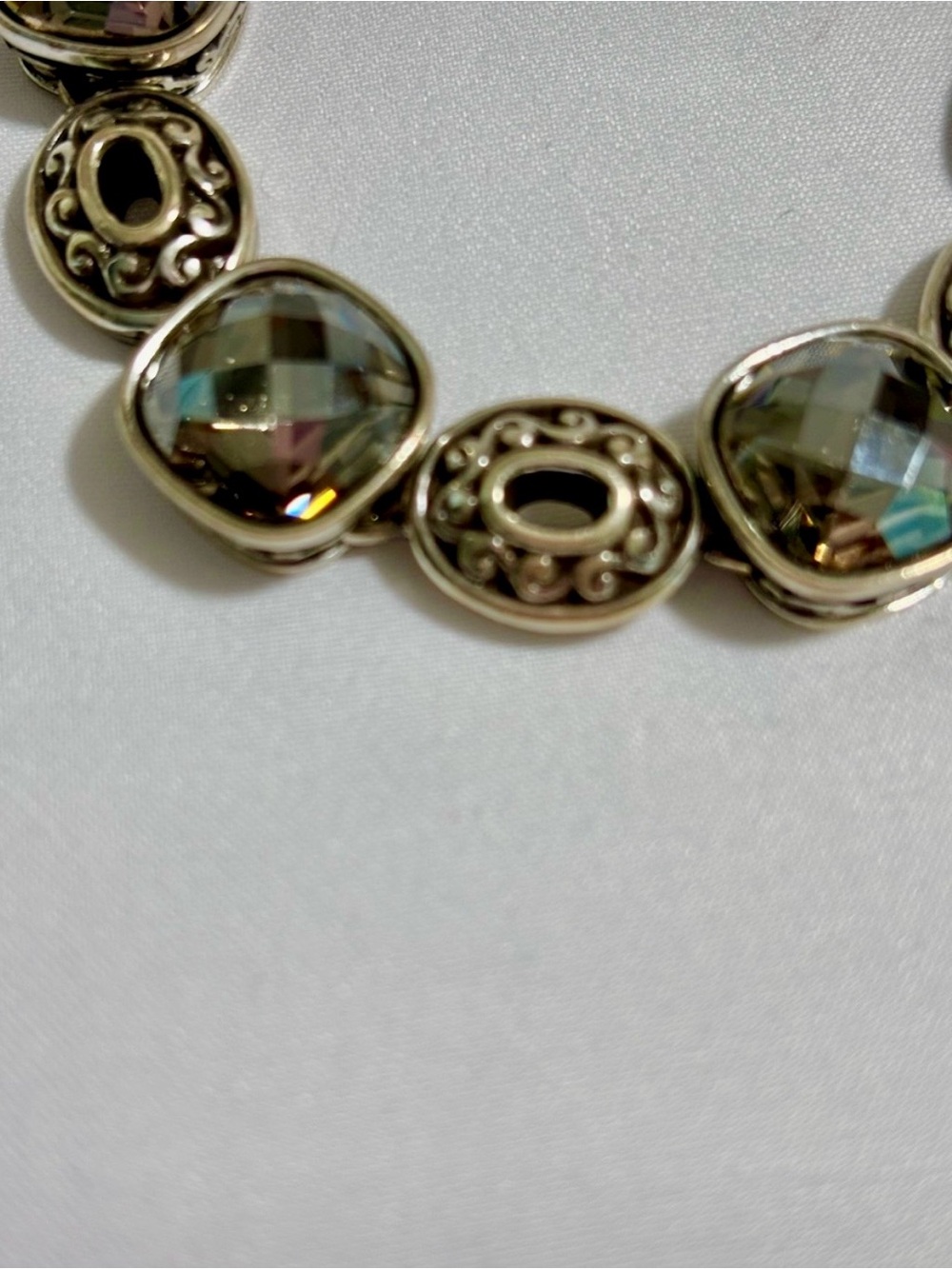 Brighton Venus Rising Grey Crystal Silver Plated Link Bracelet - Picture 4 of 6